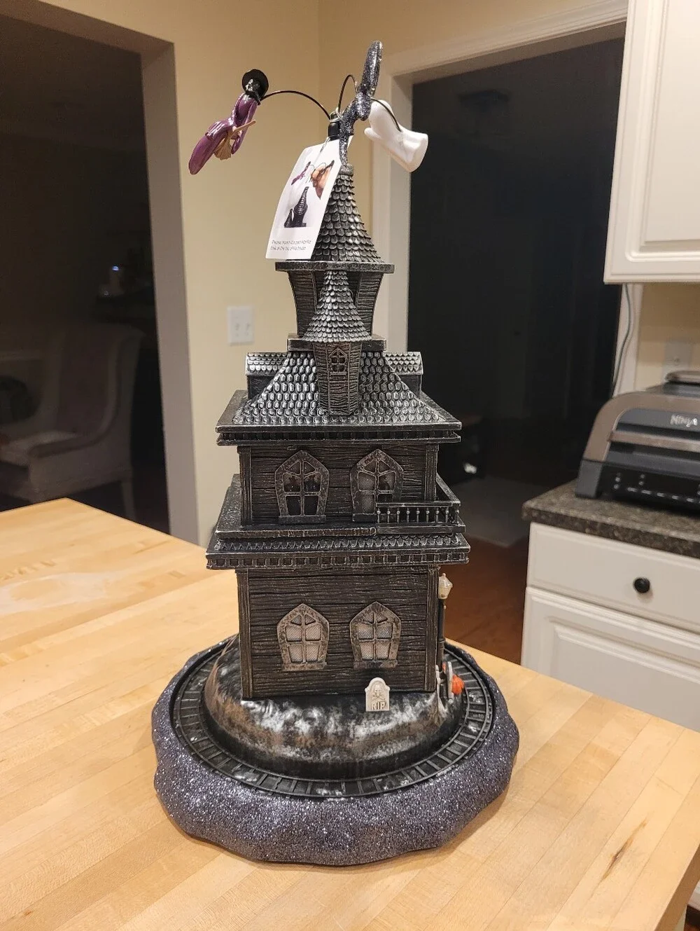 NEW Well Dressed Home Haunted Victorian Halloween Light-Up House Black & Silver